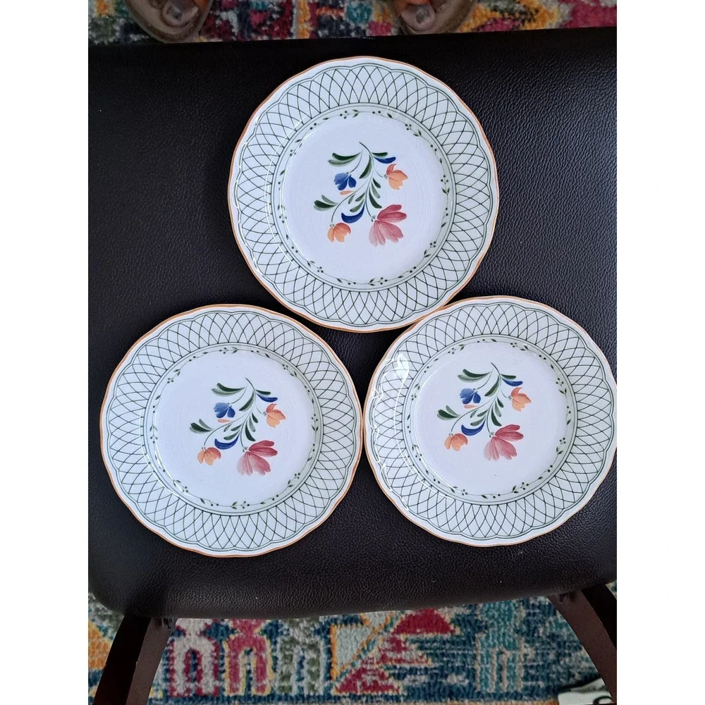 Provincial Designs Nikko Japan Set of 3 Dinner Roll Plates 6.5 in